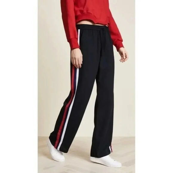 Joie Black Caviar Perlyn Side Stripe Track Pants M - Picture 1 of 5